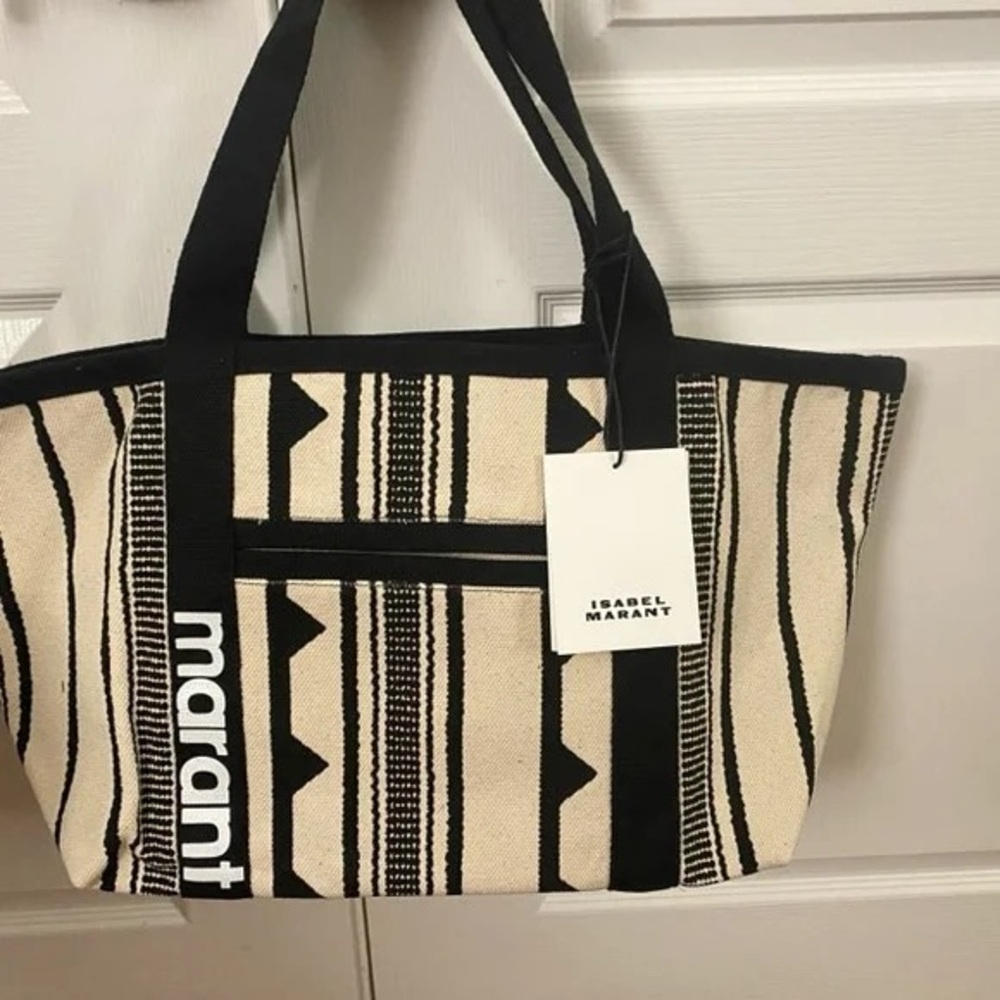 Isabel Marant Black and Tan Geometric Tote